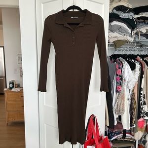 Zara Ribbed Midi Dress